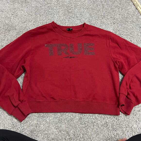 True Religion Women’s Crewneck Crop Top size Large - Picture 1 of 3